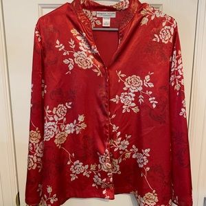Morgan Taylor intimates size medium red oriental shirt.